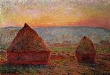 Claude Monet Grainstacks_ Sunset painting